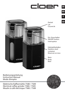 Bedienungsanleitung Cloer 7589 Kaffeemühle