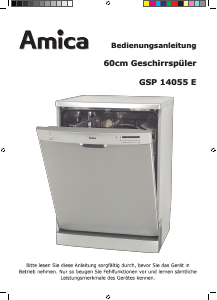 Bedienungsanleitung Amica GSP 14055 E Geschirrspüler