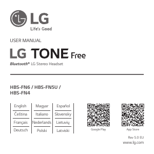 Návod LG HBS-FN6 Tone Free Slúchadlá