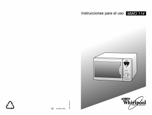 Manual de uso Whirlpool AVM 404/WH Microondas