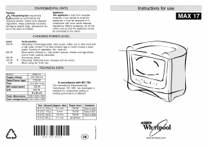 Manual Whirlpool MAX 17/AB Microwave