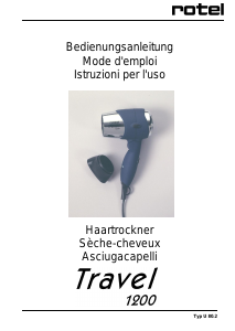 Mode d’emploi Rotel Travel 1200 Sèche-cheveux