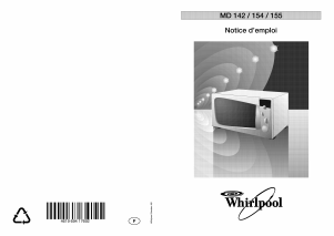 Mode d’emploi Whirlpool MD 154 P/BL Micro-onde