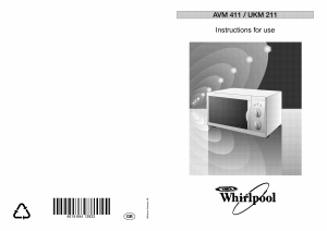 Manual Whirlpool UKM 211 WH Microwave