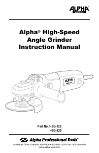 Manual Alpha HSG-225 Angle Grinder