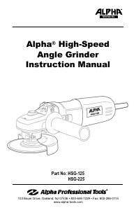 Handleiding Alpha HSG-225 Haakse slijpmachine