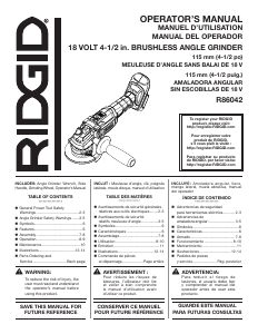 Manual de uso RIDGID R86042 Amoladora angular