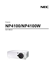 Manual NEC NP4100 Projector