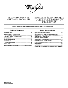 Mode d’emploi Whirlpool 3LWED5500YW Sèche-linge