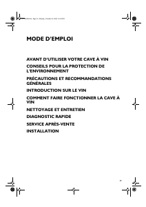 Mode d’emploi Whirlpool ARZ 000W-LH Cave à vin