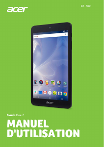 Mode d’emploi Acer Iconia One 7 B1-780 Tablette