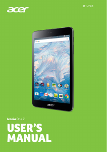 Manual Acer Iconia One 7 B1-790 Tablet