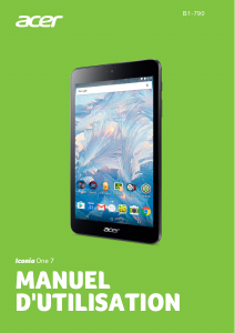 Mode d’emploi Acer Iconia One 7 B1-790 Tablette