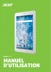 Mode d’emploi Acer Iconia One 7 B1-7A0 Tablette
