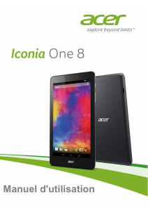 Mode d’emploi Acer Iconia One 8 B1-810 Tablette