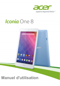 Mode d’emploi Acer Iconia One 8 B1-820 Tablette