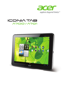 Mode d’emploi Acer Iconia Tab A700 Tablette