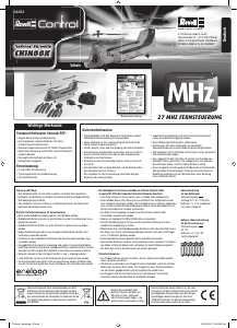 Mode d’emploi Revell set 24054 Chinook Hélicoptère radiocommandée