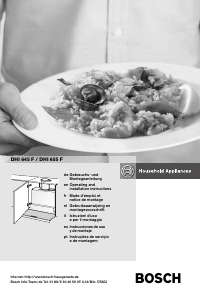 Manual Bosch DHI645F Cooker Hood