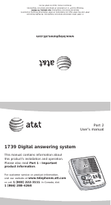 Manual AT&T 1739 Answering Machine