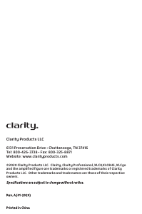 Handleiding Clarity XLC8 Draadloze telefoon