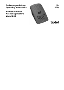 Manual Tiptel 205 Answering Machine