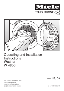 Manual Miele W 4800 Washing Machine