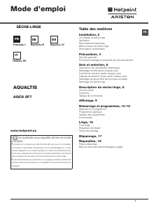 Mode d’emploi Hotpoint-Ariston AQC8 2F7 Aqualtis Sèche-linge