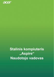 Vadovas Acer Aspire TC-865 Stalinis kompiuteris