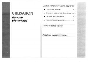 Mode d’emploi Vedette SVEE851 Sèche-linge