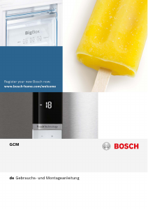 Bedienungsanleitung Bosch GCM23VW20N Gefrierschrank