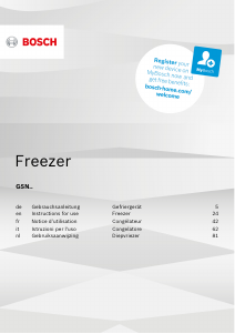 Manual Bosch GSN36VI3P Freezer