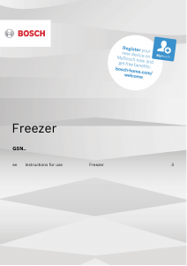 Manual Bosch GSN36VWF0N Freezer