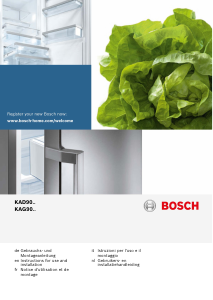 Manual Bosch KAG90AW204 Fridge-Freezer