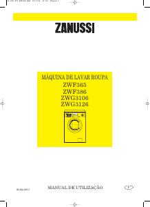 Manual Zanussi ZWF 386 Máquina de lavar roupa