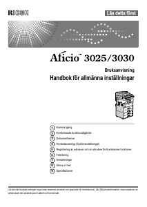 Bruksanvisning Ricoh Aficio 3030 Multifunktionsskrivare
