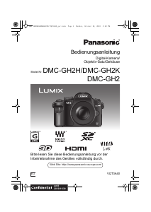Bedienungsanleitung Panasonic DMC-GH2K Lumix Digitalkamera