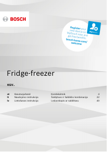Rokasgrāmata Bosch KGV33VW31 Ledusskapis ar saldētavu