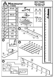 Manuale JYSK Gentofte (140x200) Struttura letto