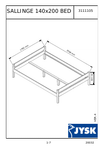 Hướng dẫn sử dụng JYSK Price Star (140x200) Khung giường