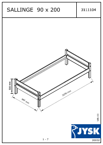 Εγχειρίδιο JYSK Sallinge (90x200) Σκελετός κρεβατιού