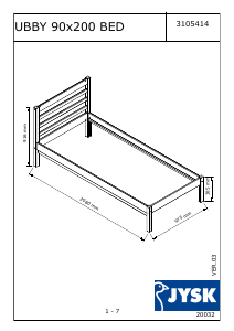 Manuale JYSK Ubby (90x200) Struttura letto