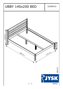 Manual de uso JYSK Ubby (140x200) Estructura de cama