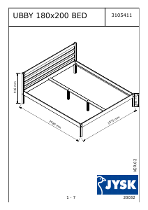 Manual de uso JYSK Ubby (180x200) Estructura de cama