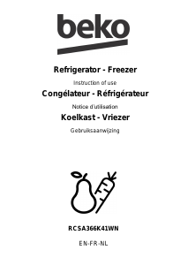 Manual BEKO RCSA366K41WN Fridge-Freezer