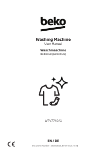 Manual BEKO WTV7740A1 Washing Machine