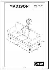 説明書 JYSK Beder (2.5 seat) ソファー