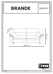 Manual JYSK Brande (3 seat) Canapea