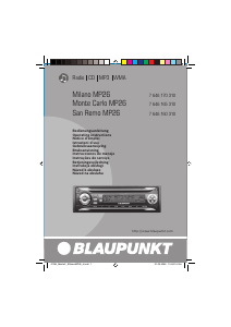 Brugsanvisning Blaupunkt Milano MP26 Bilradio