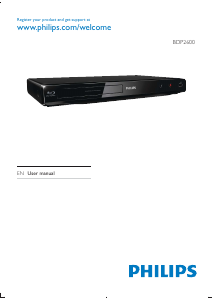 Manual Philips BDP2600X Blu-ray Player